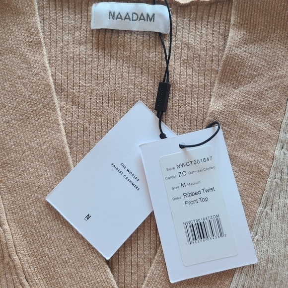 NAADAM Twisted Rib-Knit Sweater, Size Medium, Tan, NWT - Picture 10 of 16